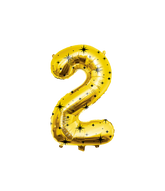 2 Jaar Cijfer Ballon Zwart Goud Sterren 86cm